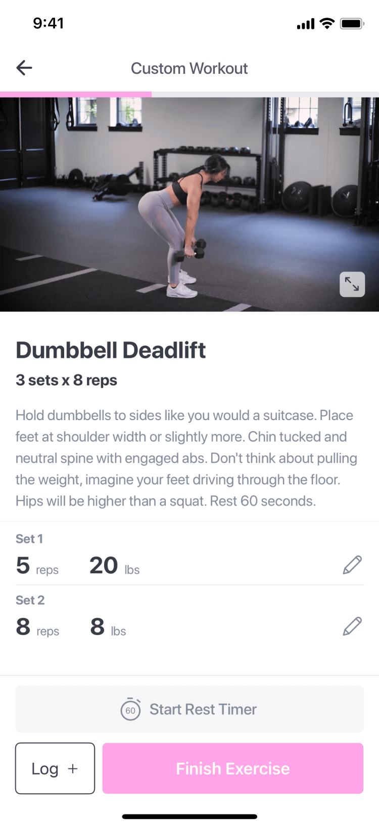 Weight and rep tracking